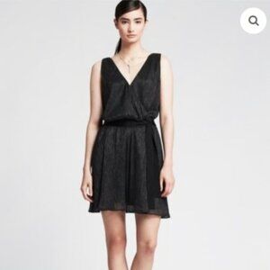 NWT Banana Republic Black Sparkly Metallic Mini Dress SZ 0P